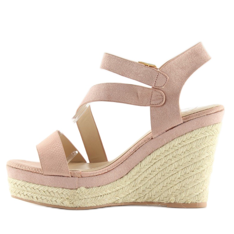 Espadrillák ékeken rózsaszín 333-8 Pink 1