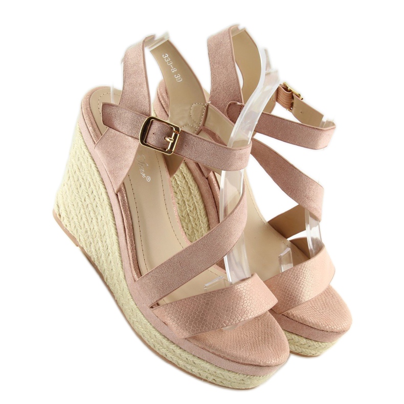 Espadrillák ékeken rózsaszín 333-8 Pink 2
