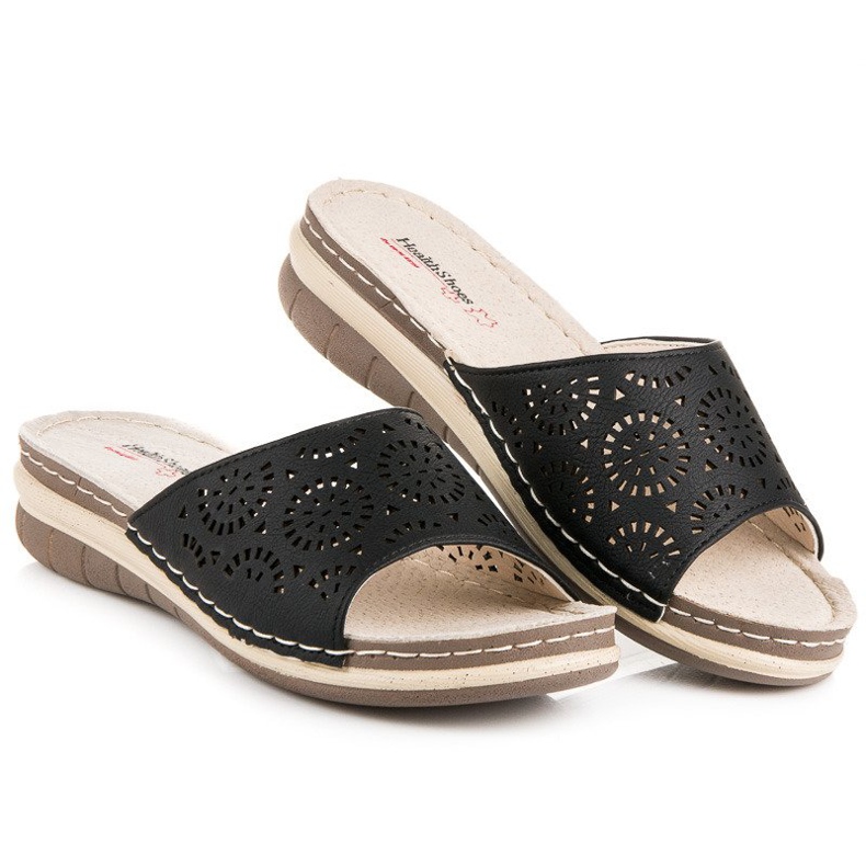 Hasby Női áttört papucs fekete 2 Hasby Női áttört papucs fekete 2