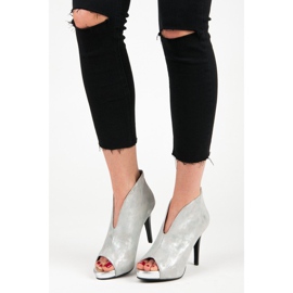 Vinceza Nyitott orrú csizma szürke 1