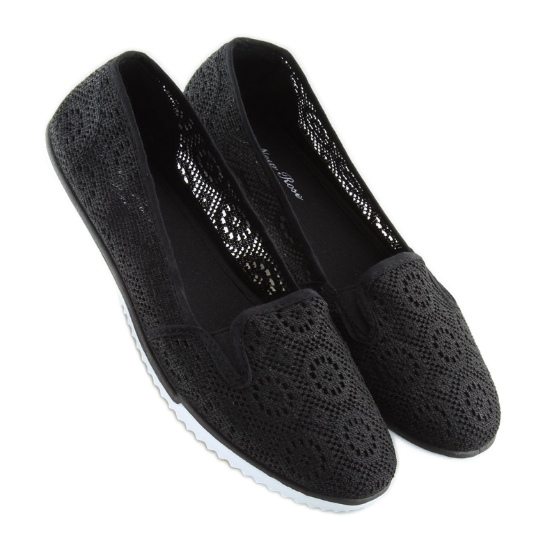 Fekete csipke slipony MN70 fekete 1