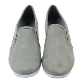 Mckey 180 virágos velúr tornacipő szürke 4