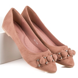 Ideal Shoes Stílusos rózsaszín balerinák 2