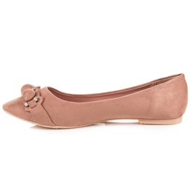 Ideal Shoes Stílusos rózsaszín balerinák 4