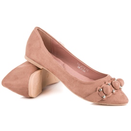 Ideal Shoes Stílusos rózsaszín balerinák 5