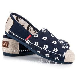 L. Day Navy Espadrilles Virágokban kék 2