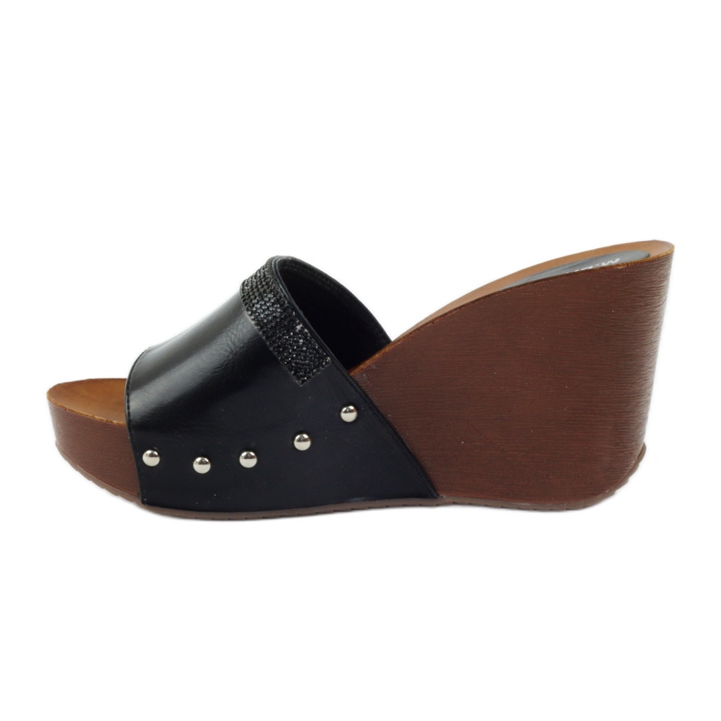 M.Daszyński Daszyński ék papucs köbös cirkónium -dioxiddal fekete 2