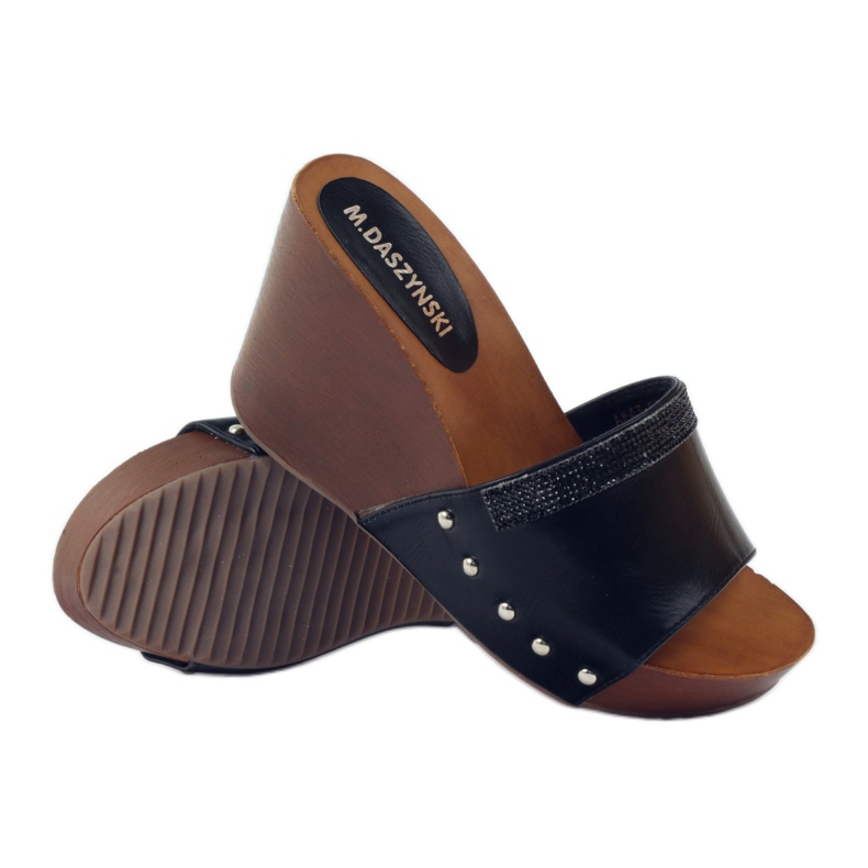 M.Daszyński Daszyński ék papucs köbös cirkónium -dioxiddal fekete 3