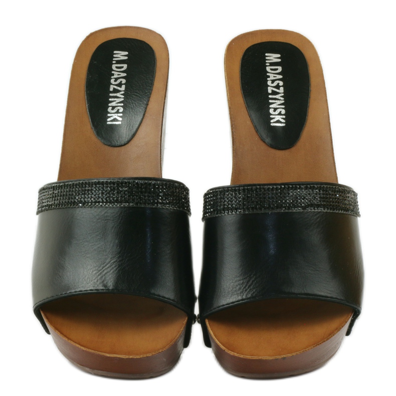 M.Daszyński Daszyński ék papucs köbös cirkónium -dioxiddal fekete 4