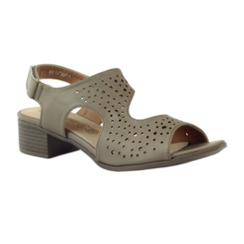 M.Daszyński Bőr szandál Daszyński bézs 1