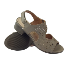 M.Daszyński Bőr szandál Daszyński bézs 3