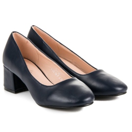 Renda Sötétkék pumpák alacsony sarkú cipővel 1