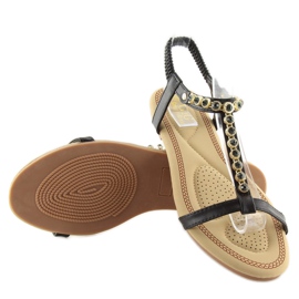 Fekete szandál cirkóniákkal AS10875 Fekete 1