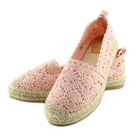 Rózsaszín csipke espadrillák BB11 Pink 2