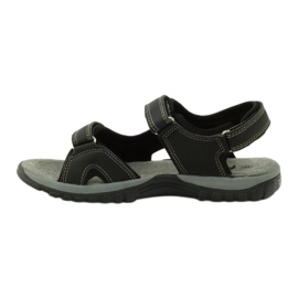 American Club Szandál amerikai 6201 bőrbetéttel fekete 2