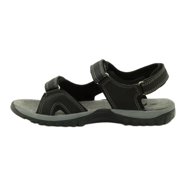 American Club Szandál amerikai 6201 bőrbetéttel fekete 2