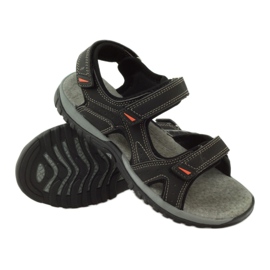 American Club Szandál amerikai 6201 bőrbetéttel fekete 3