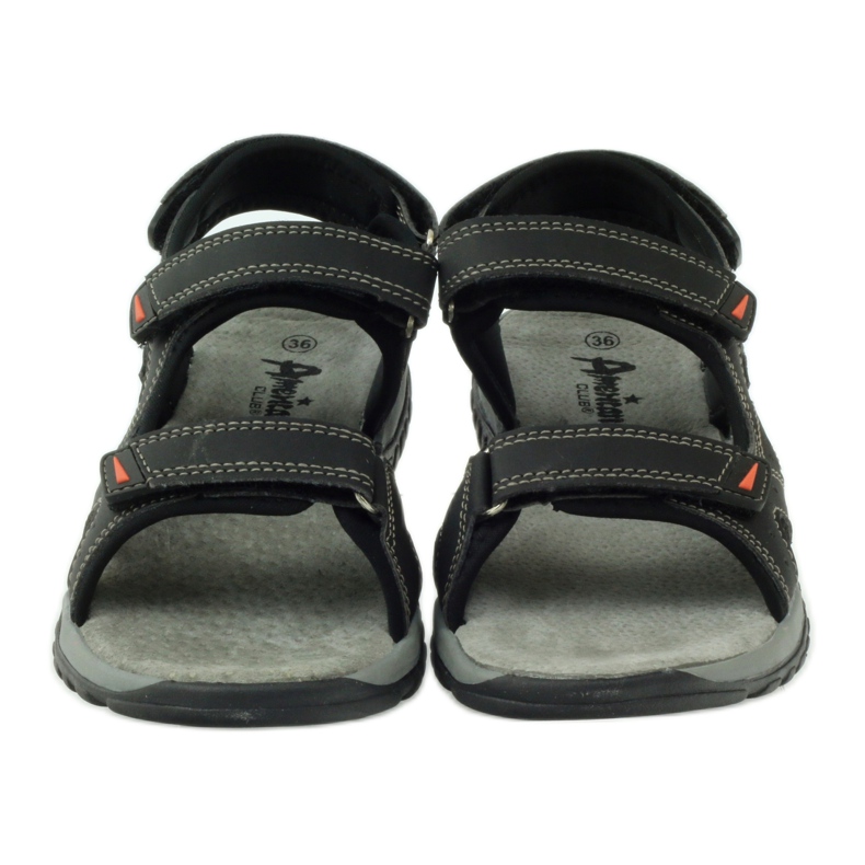 American Club Szandál amerikai 6201 bőrbetéttel fekete 4