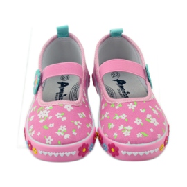 American Club Amerikai bőr talpbetétes tornacipő zöld sárga rózsaszín 5