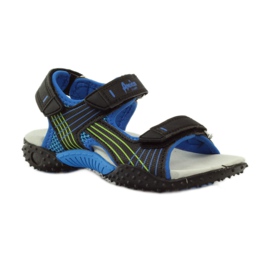 American Club Szandál amerikai 5261-es bőrbetéttel fekete kék zöld 1