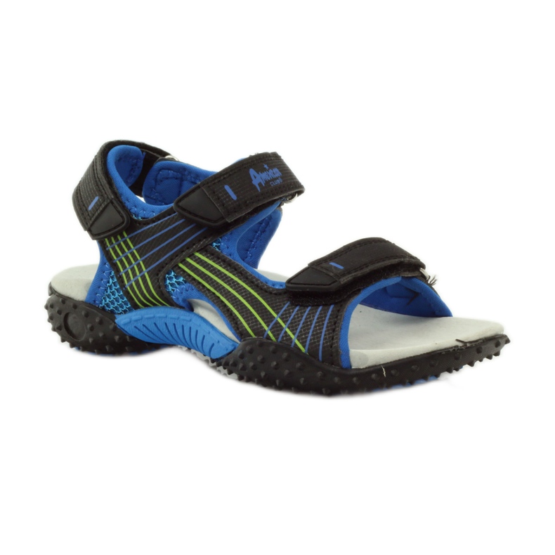 American Club Szandál amerikai 5261-es bőrbetéttel fekete kék zöld 1