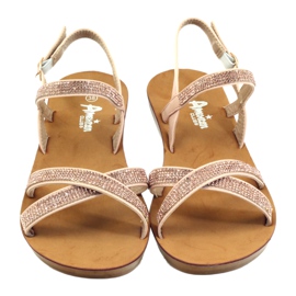 American Club Szandál cirkóniával amerikai 170430 rózsaszín 4