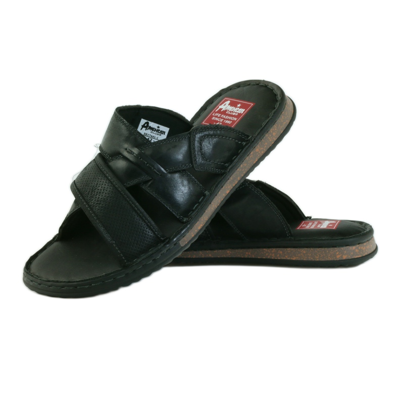 American Club Férfi papucs könnyű EVA amerikai alsó fekete 3