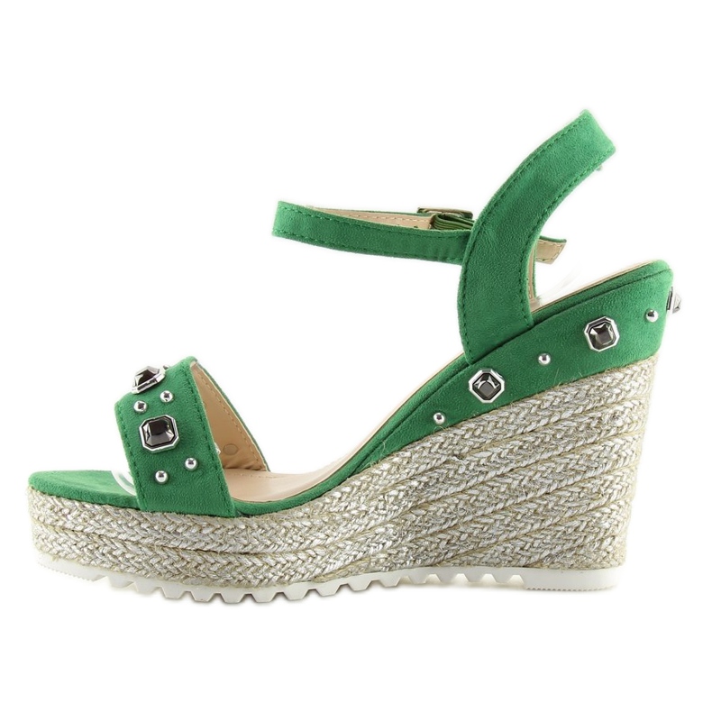 Zöld espadrillák ékeken, zöld TS-2730 Green 1 Zöld espadrillák ékeken, zöld TS-2730 Green 1