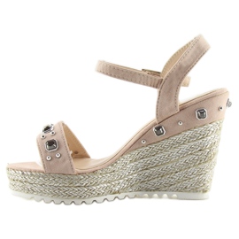 Rózsaszín espadrillák ékeken rózsaszín TS-2730 Pink 1