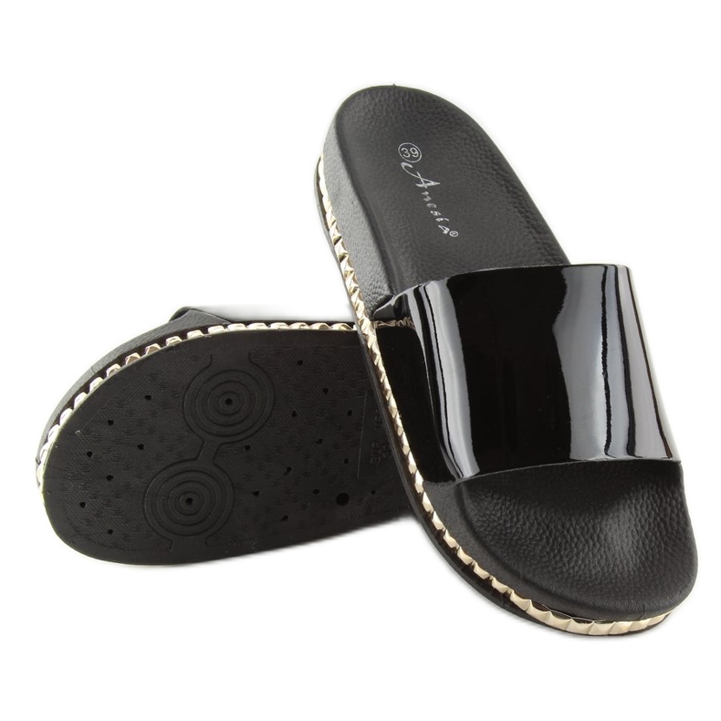 Fekete női fekete papucs N-29 fekete 2