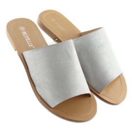 H8-116 Szürke, egyenes szürke papucs 2