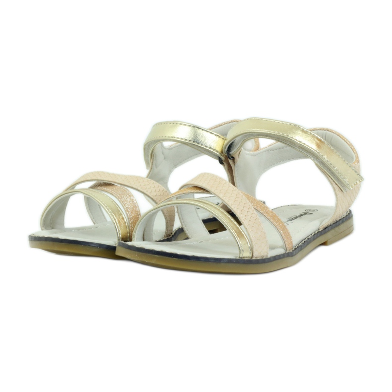 American Club Szandál amerikai 5019-es bőr betéttel sárga barna 3