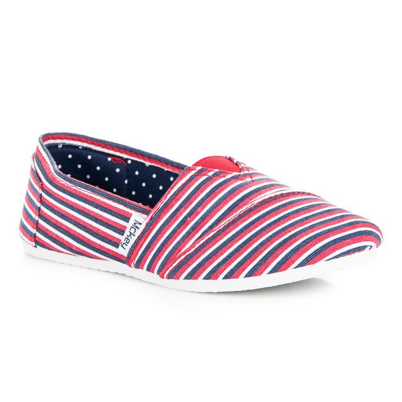McKey Csíkos sliponok piros 1