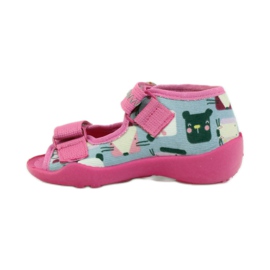 Papucs Szandál Serduszko Befado 242p071 rózsaszín szürke 2