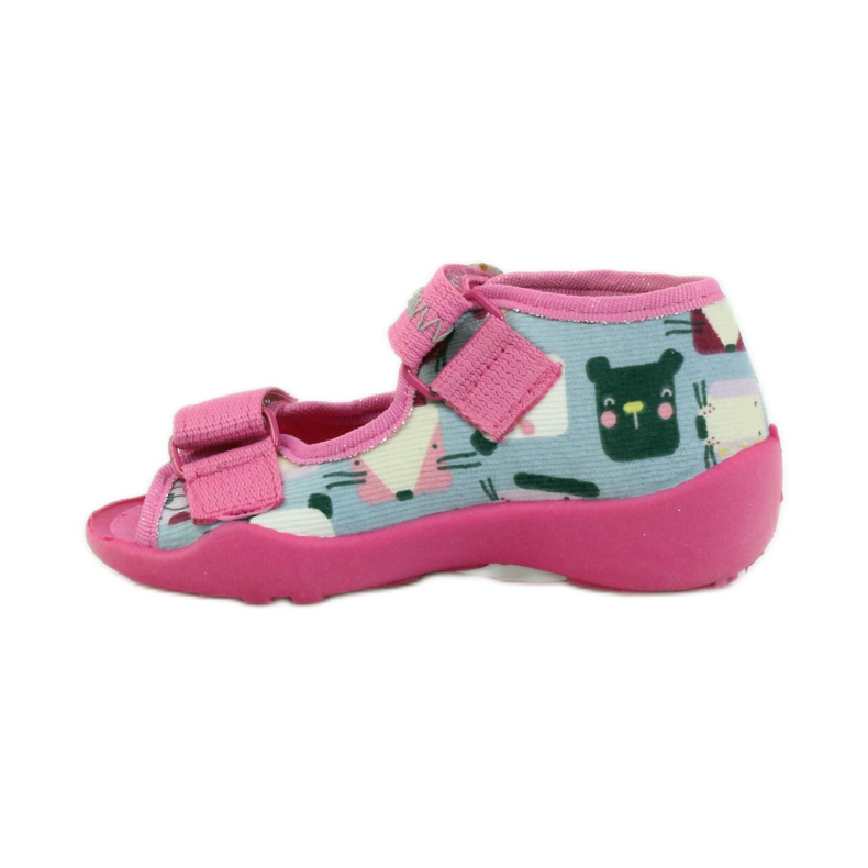 Papucs Szandál Serduszko Befado 242p071 rózsaszín szürke 2