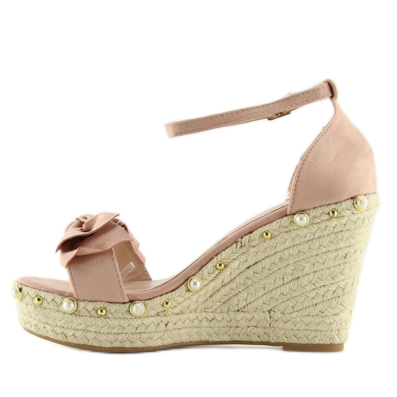 Szandálok, espadrillák rózsaszín ékeken L2668 2 Szandálok, espadrillák rózsaszín ékeken L2668 2
