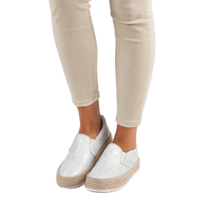 Betler Ezüst Espadrillák A Platformon szürke 1