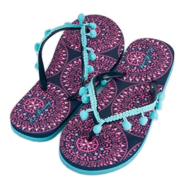 Ax Boxing Flip-flop pomponokkal kék 1