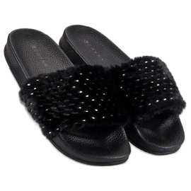 Erynn Fekete papucs bundával 2