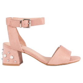 Erynn Gyöngyös szandál rózsaszín 2