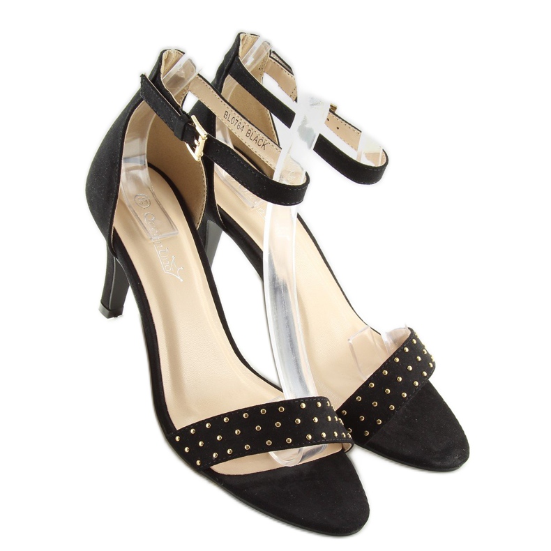 Kényelmes sarkú szandál fekete BL0764 2