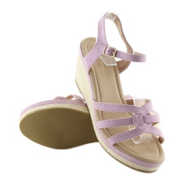 Lila színű alacsony ékszandál SR-2817 Purple 2