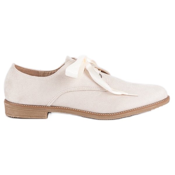 Szatén szalaggal ellátott cipő barna 1