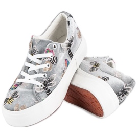 Kylie Velúr Cipők A Platformon szürke 1