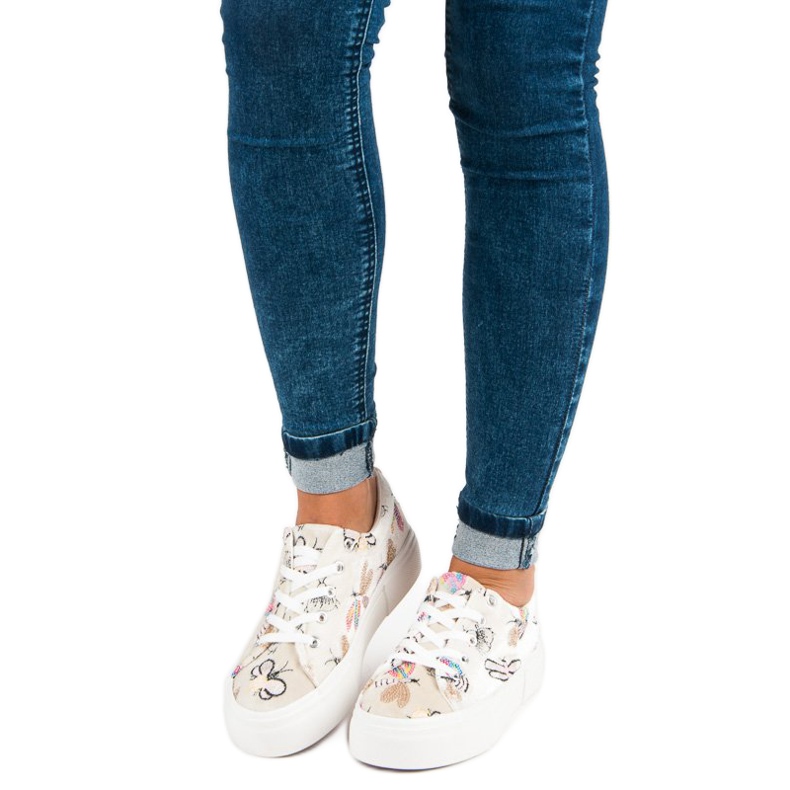 Kylie Velúr Cipők A Platformon bézs 1