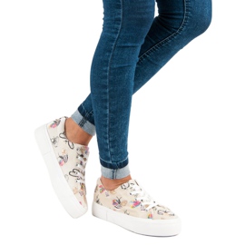 Kylie Velúr Cipők A Platformon bézs 2