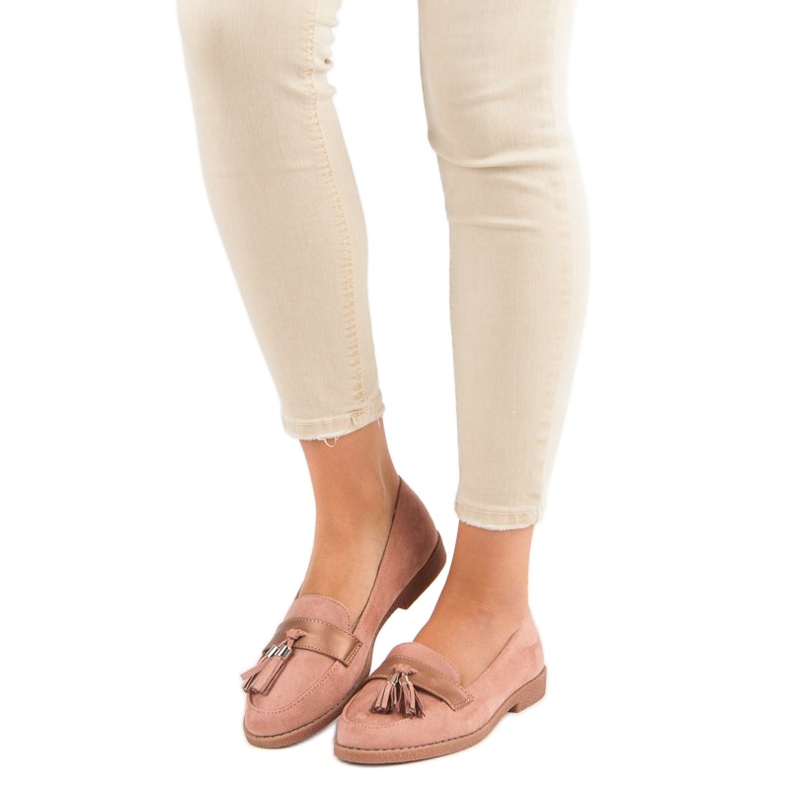 Elegáns rózsaszín mokaszinok 1