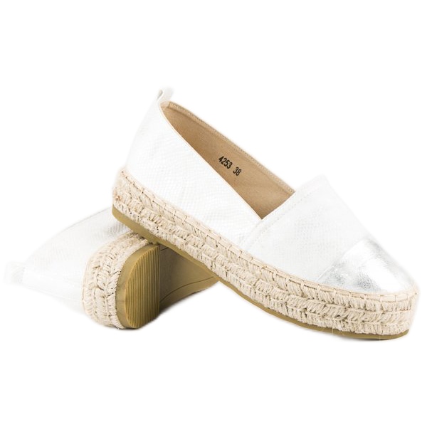 Felcsúsztatható espadrillák az emelvényen fehér 2