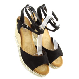 Fekete szandál az éken LJ-5K41 fekete 2