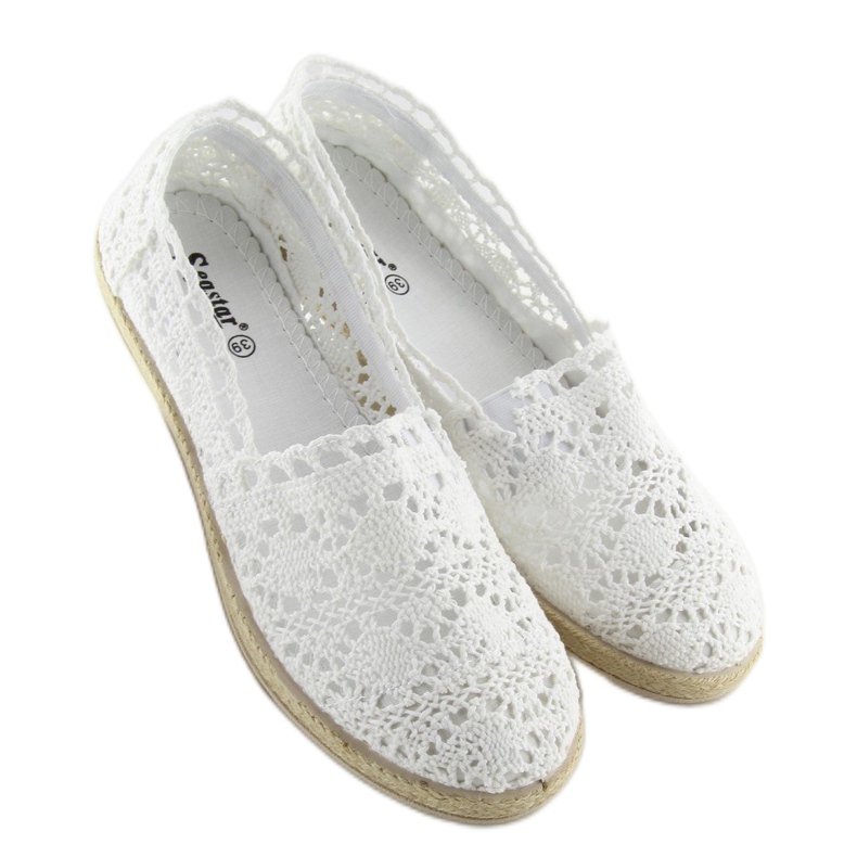Fehér csipke espadrillák JX57P fehér 2